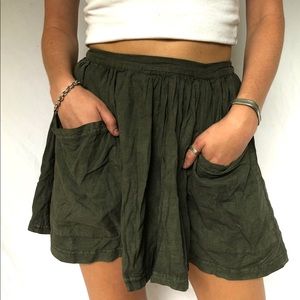 Olive Green Pocket Skirt